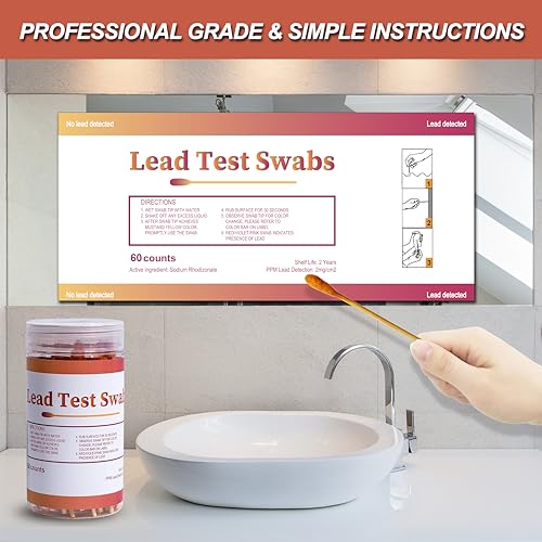 Image of AAwipes Lead Test Kit (30 Rapid Testing Swabs) 30-Second Results. Dip in Water. Home Use for All Surfaces - Painted, Dishes, Toys, Jewelry, Metal, Ceramics, Wood (LS30)