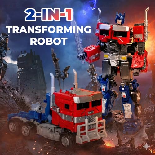 Image of Kidology 5-in-1 Fire Rescue Robot Vehicle Set for Boys & Girls | Transforming Fire Truck Action Figure Model | DIY Assembly Playset with Pull-Back Cars & Rotating Parts | Collectible Desk Toy