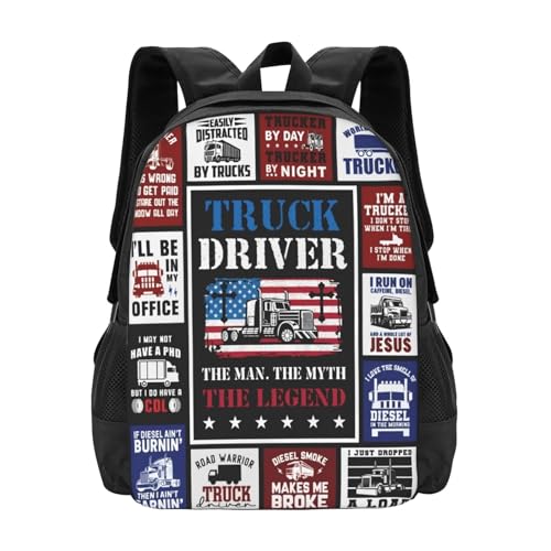 GOAYETN Truck Driver Gifts Backpack 16.5" Large Capacity