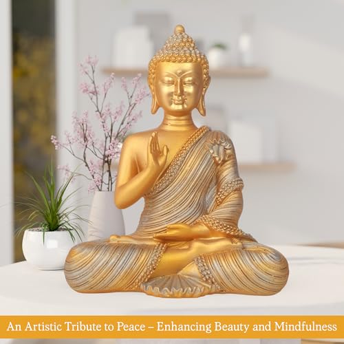 Swadeshi Decors New 21 Centimetre Meditating Sitting Buddha Statue showpiece Idol Home Decor Items for Living Room and Gifts Buddha Idol for Home & Office Decor 4 51Gd0gc77XL