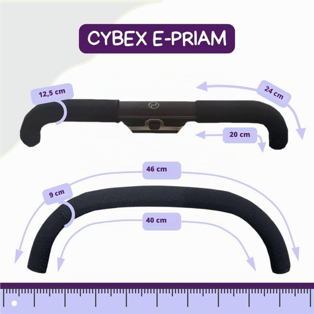PROTEC TIF Set Neopren-Lenkergriffe und Griff, kompatibel mit CYBEX E-PRIAM