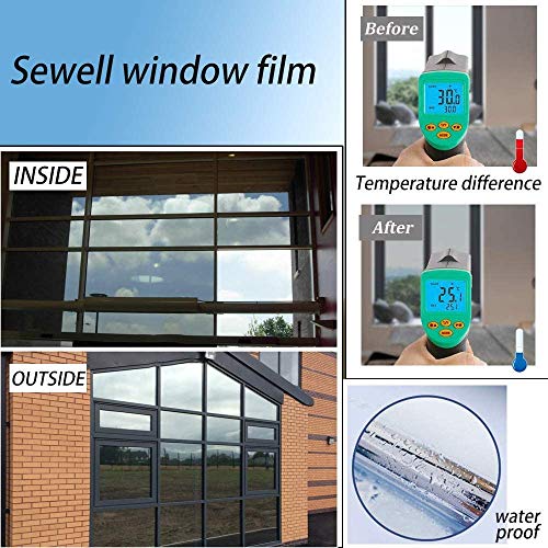 Película para ventana SW 20x16.5 pies azul plata miniatura 5