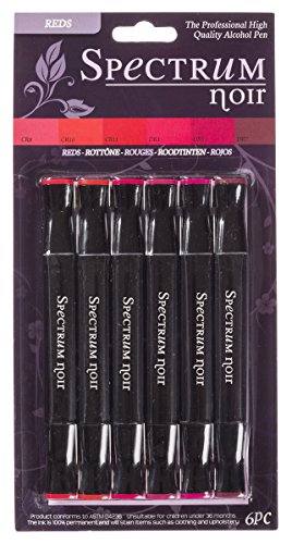 Crafter's Companion Spectrum Noir 6 Piece-Reds Alcohol Marker Set