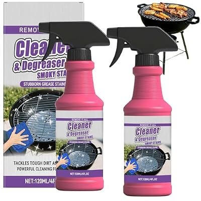 Fast Acting Heavy Duty Grill Degreaser Spray, Spray Desengrasante para Parrillas de Acción Rápida y alta Resistencia, 120ml Fast Acting Heavy Duty Grill Degreaser Spray for Outdoor Grills (2 Sets)