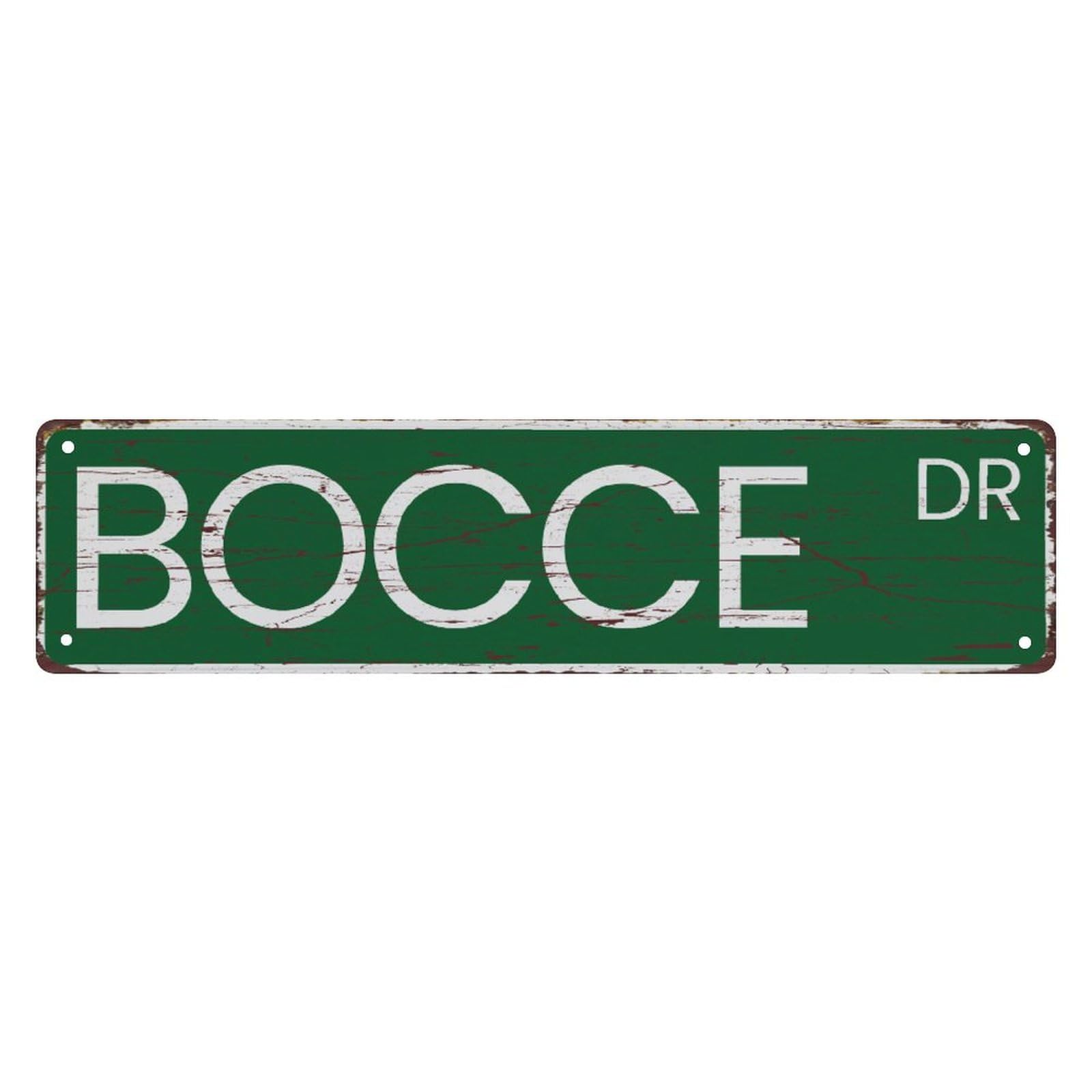 Street Sign Bocce Dr Poster For Home Office Bedroom Outdoors Cafes Pub Wall Decor Plaque Sign 16X4 Inch