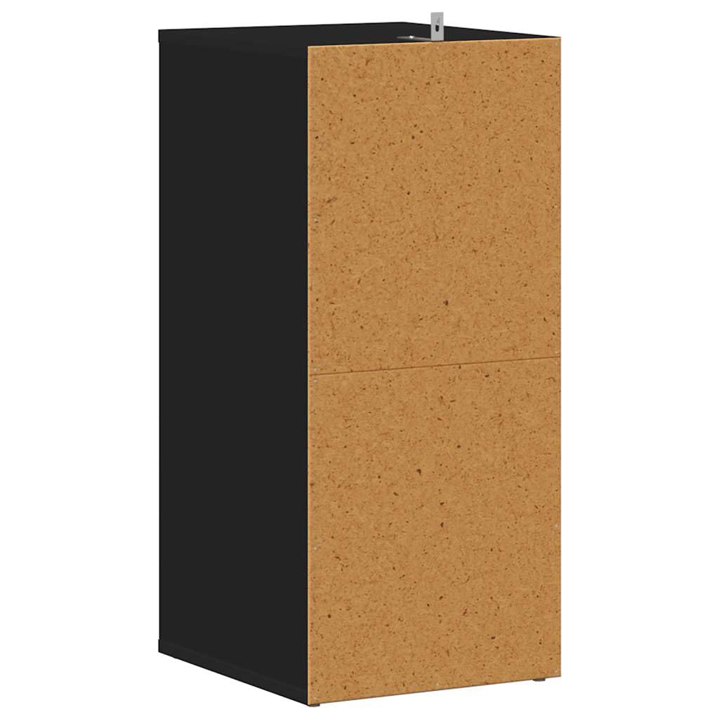 Schuhschrank Schwarz aus Holzwerkstoff 31,5x35x70 cm mit 5 Fächern, schmaler Schuhständer für Flur und Diele, platzsparend, stapelbar, mit Wandmontage