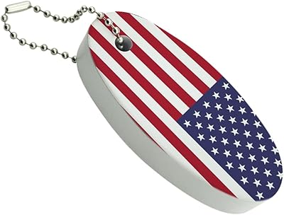 GRAPHICS & MORE Reversed USA American Flag Red White Blue Military Floating Keychain Oval Foam Fishing Boat Buoy Key Float