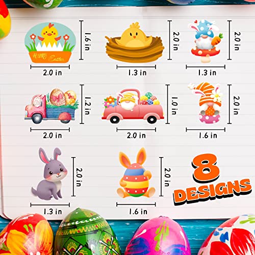500Pcs Easter Stickers,8 Designs Easter Egg Bunny Roll Sticker,Waterproof Self-Adhesive Easter Stickers For Kids, Easter Baskets Cards Gift Boxes Envelope For Easter Party Supplies Decor #TOP2
