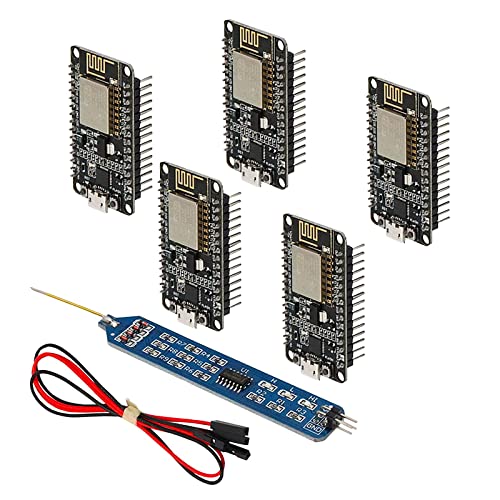 KYYKA 5pcs ESP8266 NodeMCU CP2102 ESP-12E Placa de desarrollo WiFi de Internet Módulo inalámbrico en serie de código abierto funciona para Arduino IDE/Micropython (con sonda lógica) Cover