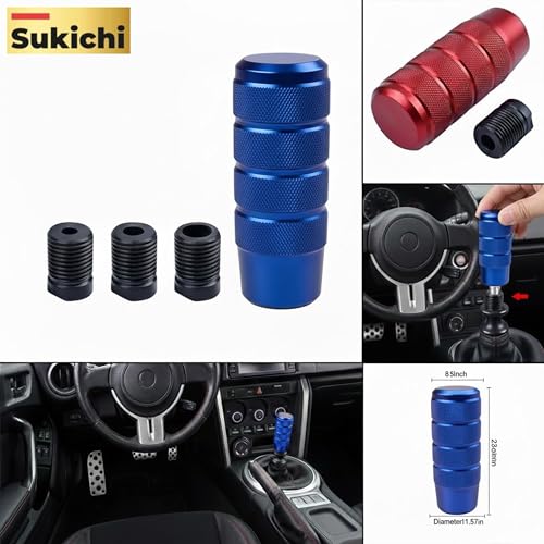 Image of Medirich Lifesciences Sukichi Car Gear Knob Stylish | Universal Car Gear Shift Knob | Manual Transmission Gear Shifter | Car Interior Accessories | Anti Slip Gear Lever Knob | (Slim Dotted, Blue)