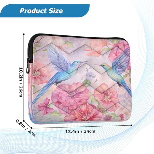 Funda para laptop con flores y colibríes para 13-14 pulg miniatura 3