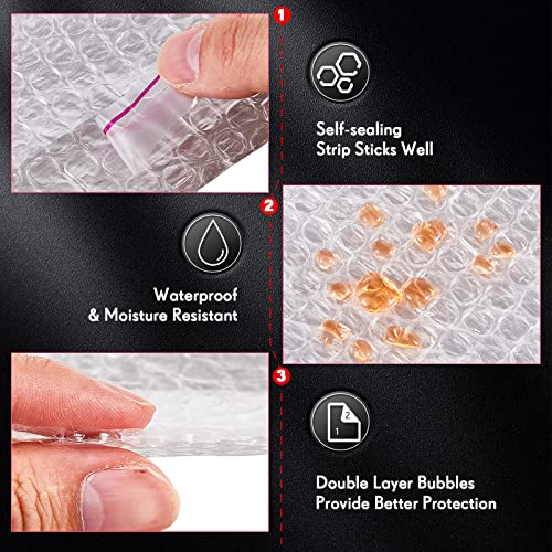 200 Pcs 4 X 6 Inch Bubble Pouches With 50 Pcs Fragile Reminder Stickers Set Self Sealing Bubble Cushioning Bags Wrap Clear Packing Bubble Bags Packing Wrap For Moving Storage Shipping Packaging Supply #TOP3