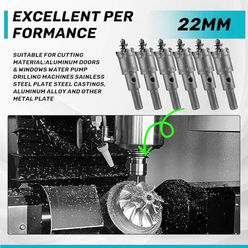 Set 6 Piezas Brocas Perforadoras 22 mm Acero Inoxidable miniatura 7