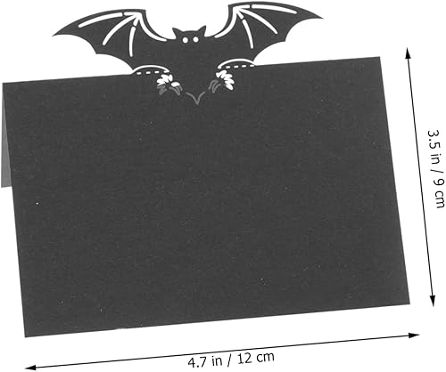 Miniatura 2 de BESTOYARD Tarjetas de mesa de boda, 50 unidades, tarjetas de lugar de murciélagos de Halloween, tarjetas de lugar en blanco, tarjetas de mesa de