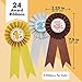 Juvale First Place Ribbons - 3.25-in Dia x 7.5-in, Gold, Silver & Bronze, Modern, 24-Pack - Peel & Stick Adhesive Polypropylene Rosettes - Field Day & Student Achievement Awards