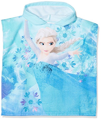 Disney Frozen Princess Anna and Elsa Kids Hooded Poncho Towel (Blue)