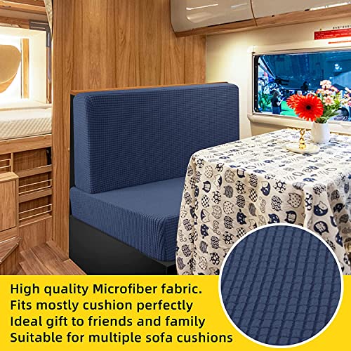 Tlswshsy Rv Dinette Cushion Covers-Stretchable Loveseat Sofa Furniture Protector -Elastic Camper Cushion Slipcoversfor Rv Camper Car Bench (1 Backrest Cover & 1 Bench Cover) (Blue) #TOP4