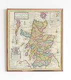 Historic Map - 1736 New and correct map of Scotland & the Isles. - Vintage Wall Art - 16in x 18in
