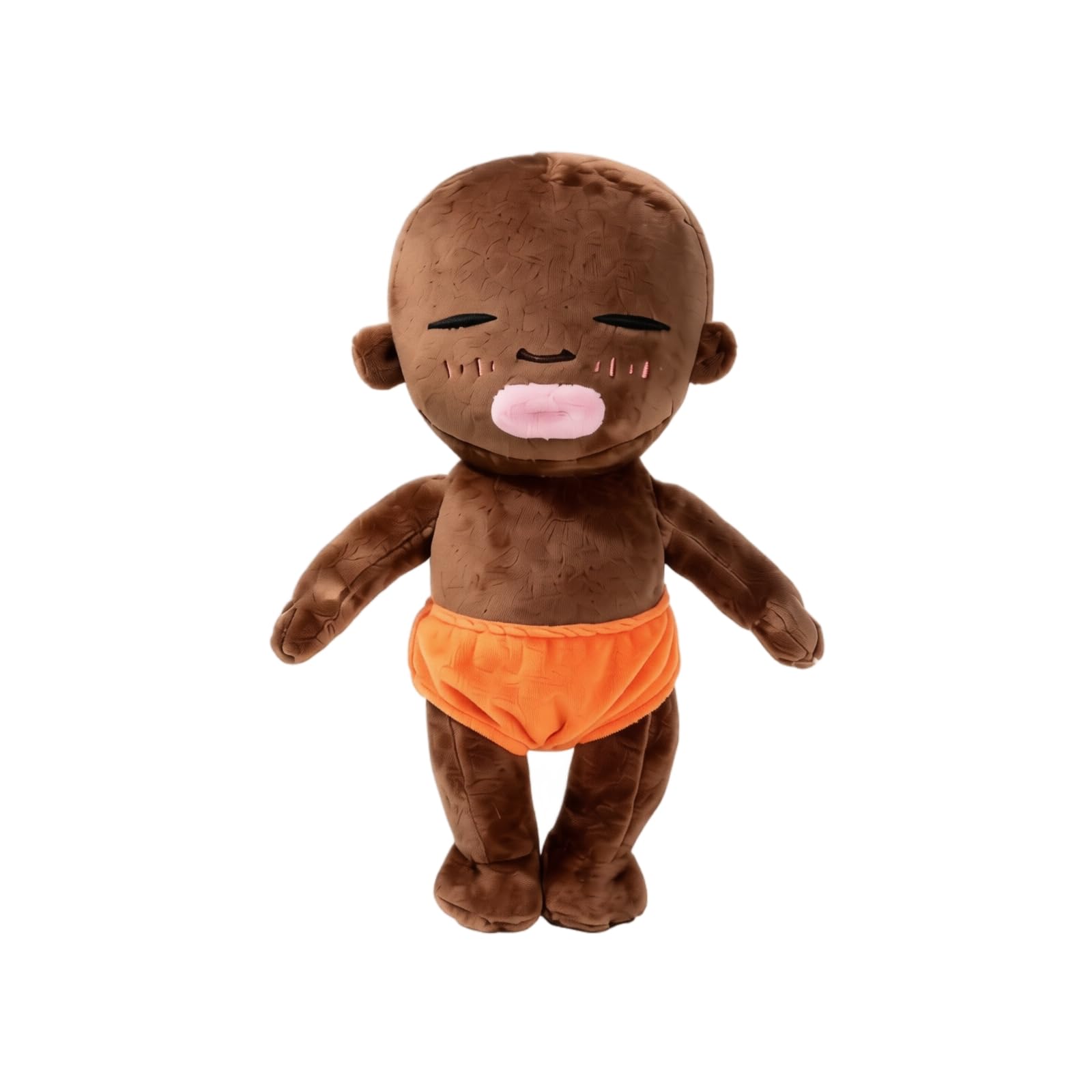 40cm Adorable Quirky Black Natasha Plush Toy, Soft PP Cotton Filled Doll, Stylish Decor & Lovely Gift Orange