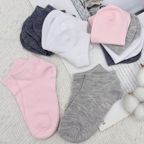 Duufin 12 Pairs Girls Socks Ankle Athletic Half Cushion Low Cut Socks for Girls Kids4