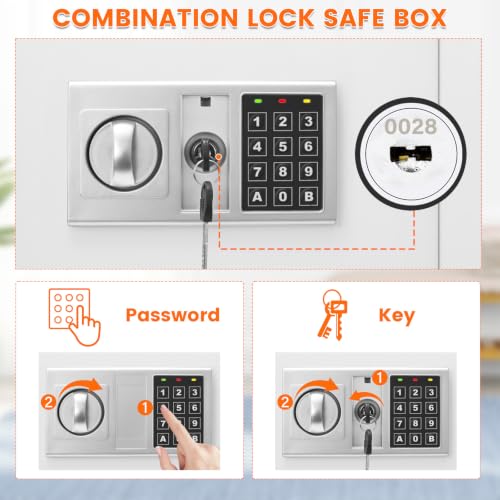 Image of White 25.6 inch Tall Wall Safes Between the Studs 16 inch Centers with Combo Lock