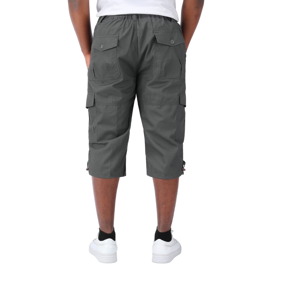 Allthemen Pantaloni Cargo Estivi 3/4 da Uomo Pants da Lavoro Casual in Cotone con Multitasche Pantaloncini per Il Tempo Libero Sport