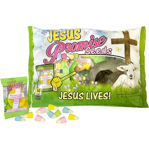 Scripture Candy, Easter Promise Seeds Spring Pastel Colored Candy Corn Made With Real Honey Bag, 15 Pieces