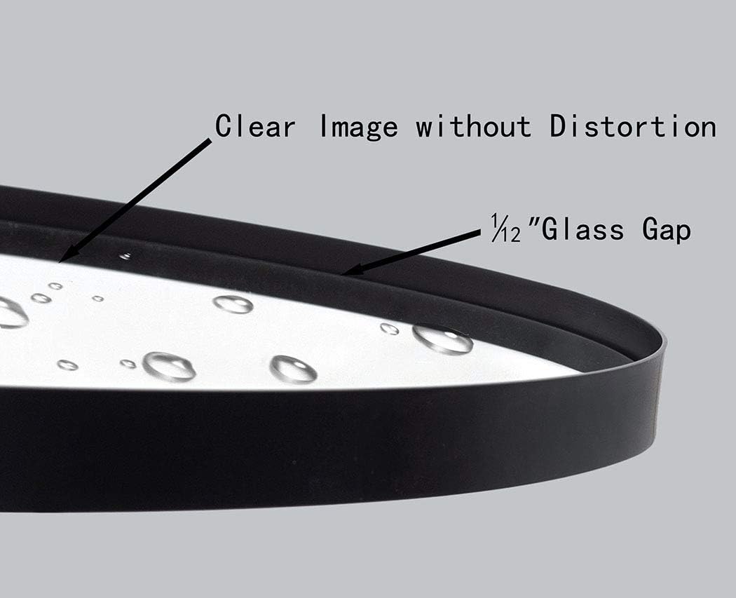 Wall Mirror 30'' Black Round Metal Stainless Steel Circle Frame for Bathroom, Entryways, Washrooms, Living Rooms, Doubles as Modern Wall Art