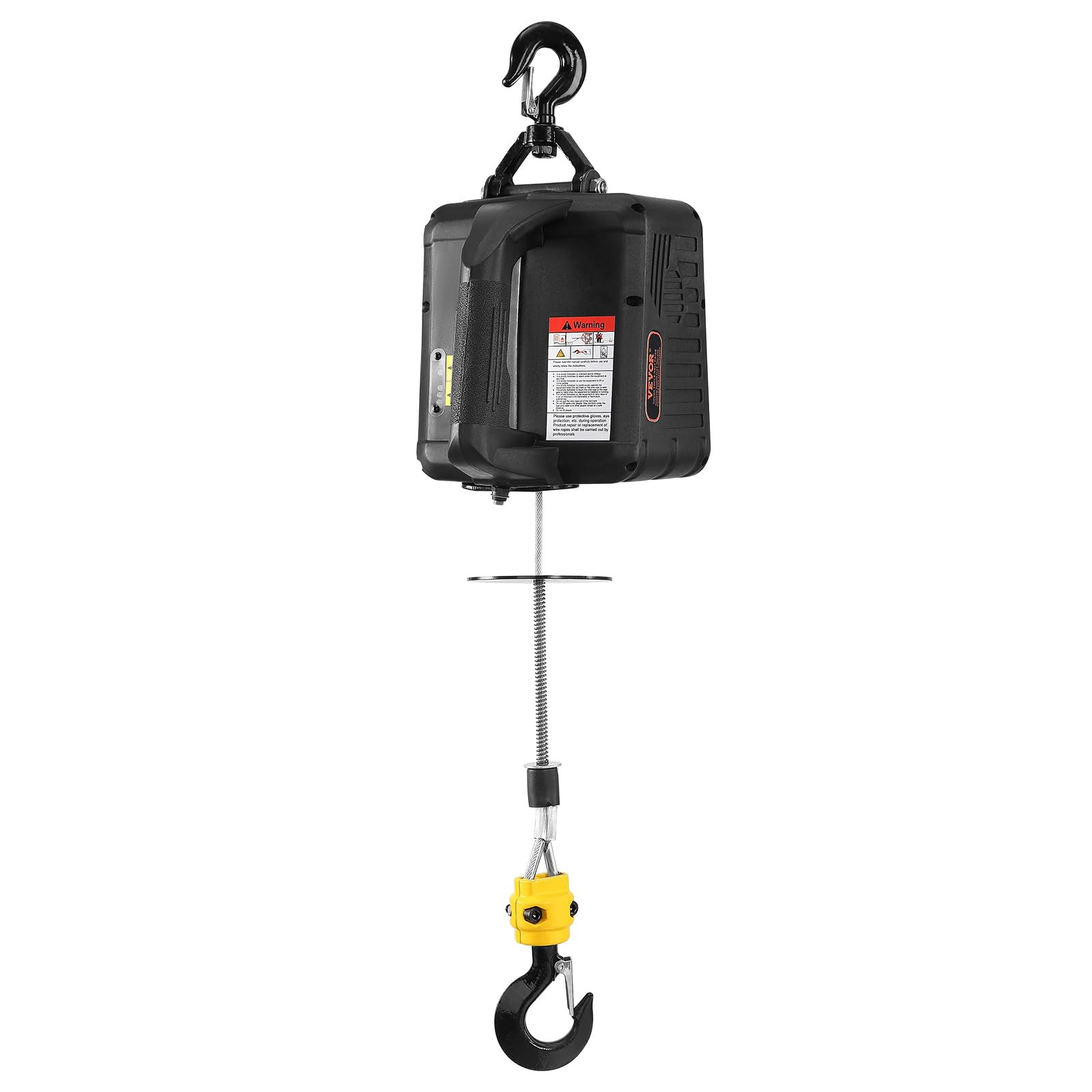 VEVOR Paranco Elettrico Portatile Carico max. circa 498,95 kg, Verricello Elettrico di Sollevamento 1500W Altezza max. di Sollevamento 7m Velocità 4m/min per Garage Officina Senza Fili con Telecomando
