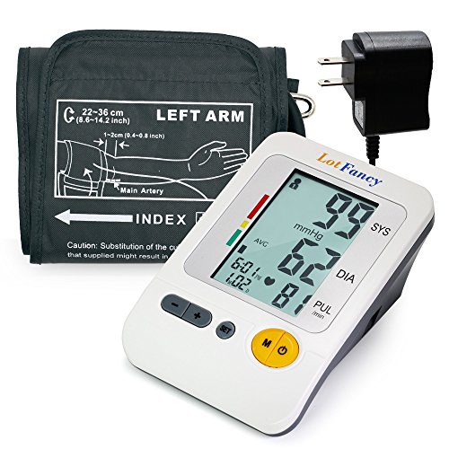 LotFancy Automatic Blood Pressure Monitor Kit with Upper Arm Cuff - 8.7-14.2 Inches