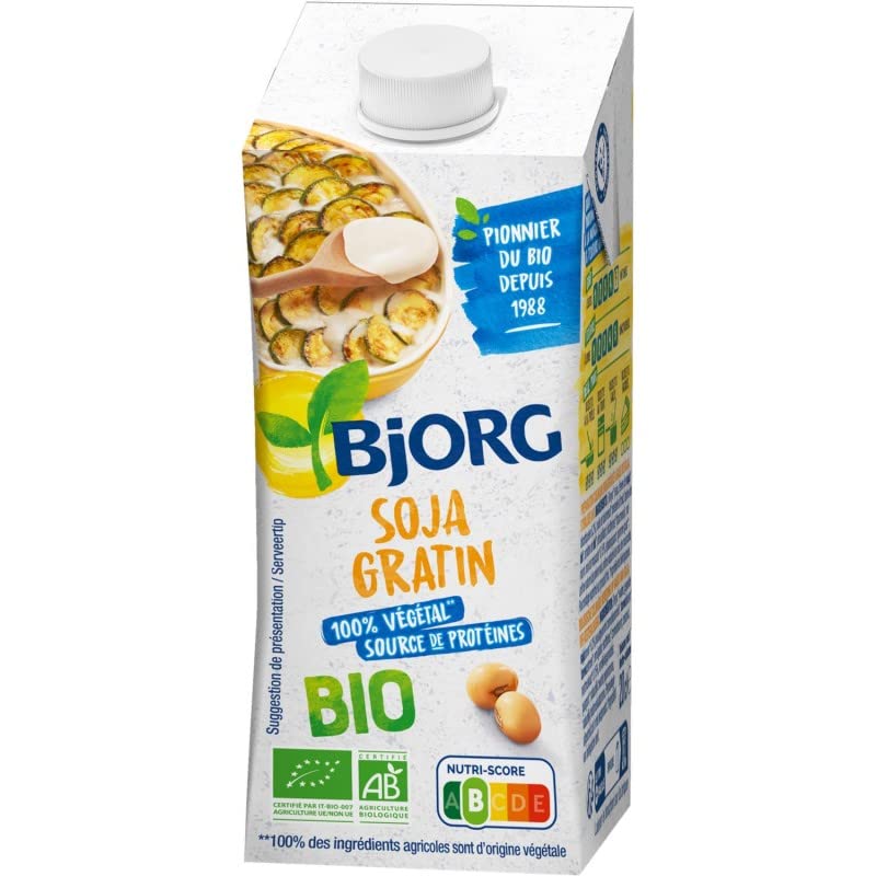 Boissons végétales BJORG - Gratin de Soja Bio - 200g - Alternative végétale pour une alimentation saine et équilibrée - Lot De 6 - Vendu Par Lot