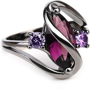 18k Black Gold Marquise Stone Crystal Ring for Women Natural Genuine Horse Eye Stone Gem Gemstone Ring Cocktail Punk Biker Antique Crystal Boho Ring Jewelry10