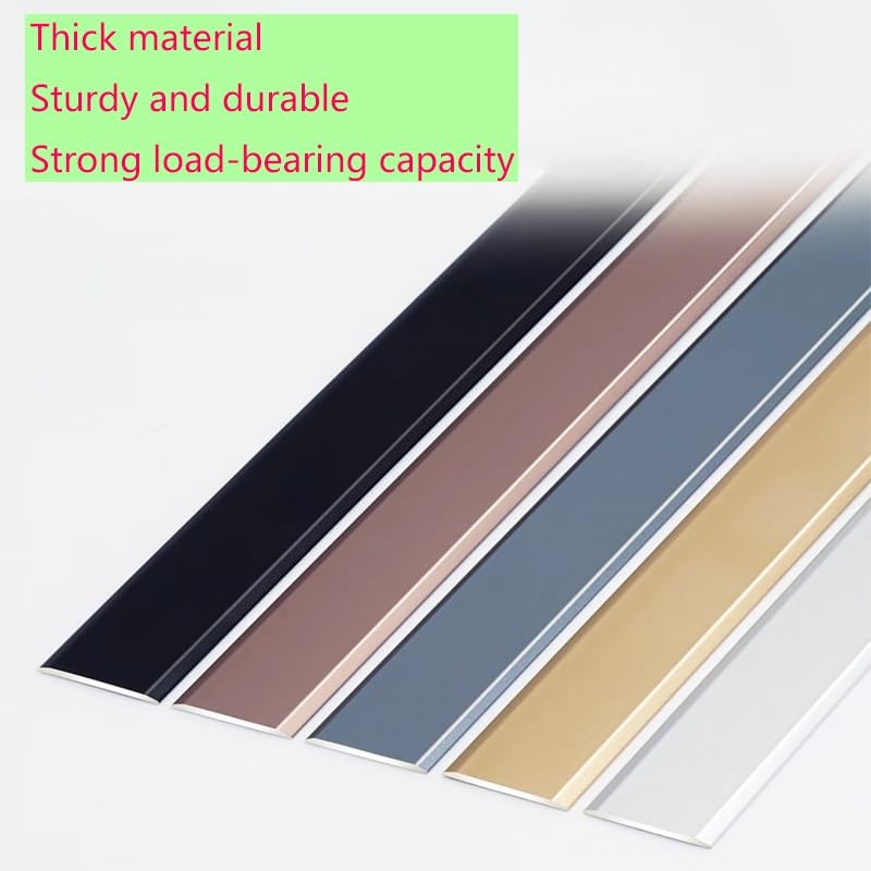Tira de transición autoadhesiva de aluminio para alfombras y suelos, color gris oscuro, 33 mm, umbral cortable para transiciones de parkett y suelos, solución duradera y elegante