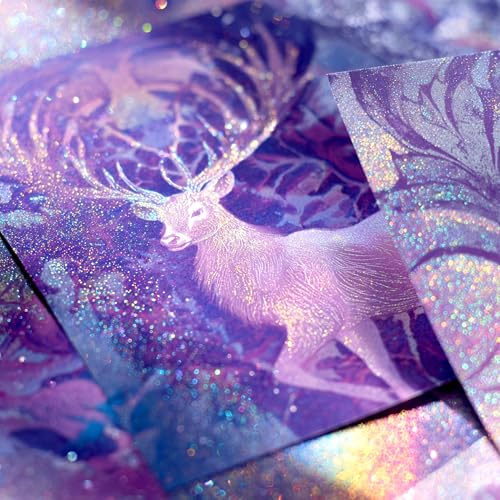Image of AUREUO Galaxy Glitter Acrylic Paint Set - 8 Twinkle Iridescent Colors 0.71 Fl Oz / 21ml Tubes Sparkling Art Paints for Holiday Crafts Decor Non Toxic Art Supplies for DIY Projects, Gifts for Artists