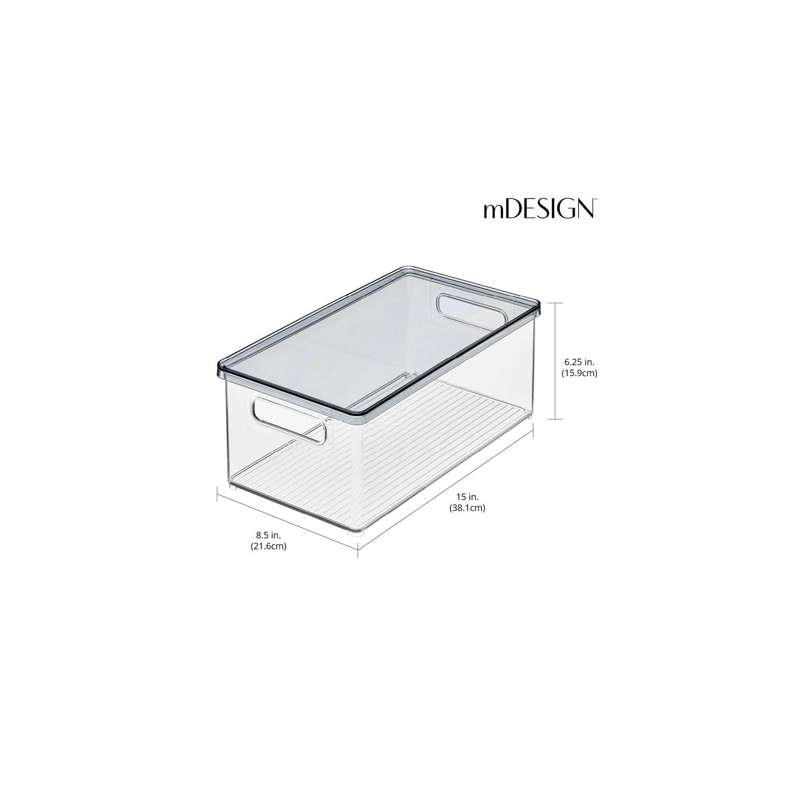 mDesign 4er-Set Kosmetik Organizer – praktische Kosmetikaufbewahrung aus Kunststoff mit abnehmbarem Deckel – stapelbare Kunststoffbox zur Aufbewahrung von Kosmetik und Make-up – durchsichtig/grau