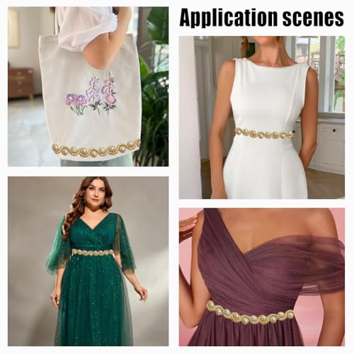 Ruban à strass dorés 0,9m pour customisation de robe et accessoire de mariage