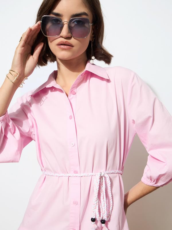Image of barcino Black Poplin Short Skater Dori-Belt Dress
