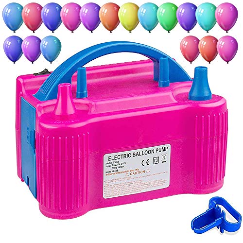 Plartree Inflador de Globos Eléctrico Portátil Bomba de Globos Ideal para Fiestas, Cumpleaños, Bodas