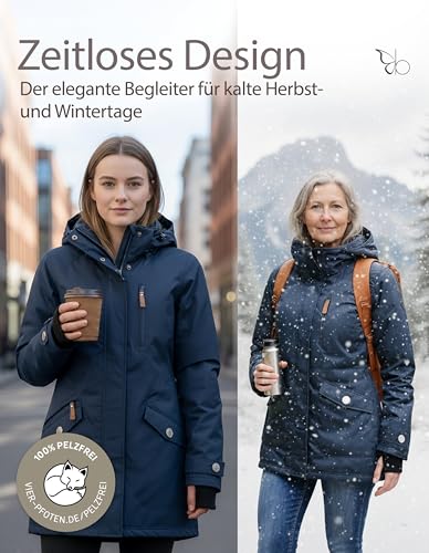 berydale Winterjacke Damen Parka I Warme Übergangsjacke Damen I Atmungsaktiv, Wind- und Wasserdicht I Wintermantel mit Thermowattierung
