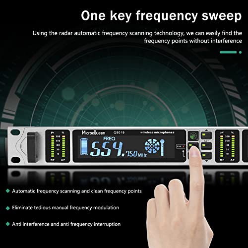 Uhf Wireless Microphone System,Dual Channel With 2 Metal Handheld Microphones,200 Channels Alternative Frequency,500Ft Working Distance,Ideal For Karaoke,Meeting,Party,Church,Wedding #TOP4
