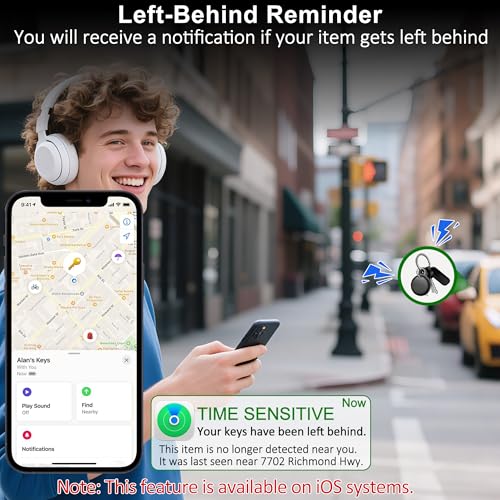 Image of 2026 Upgrade 4-Pack Smart Bluetooth Tracker - Android AirTag, Works with iOS Find My & Android Find Hub, IP68 Waterproof, Loud Ring, Replaceable Battery, for Luggage Keys Wallet Backpack