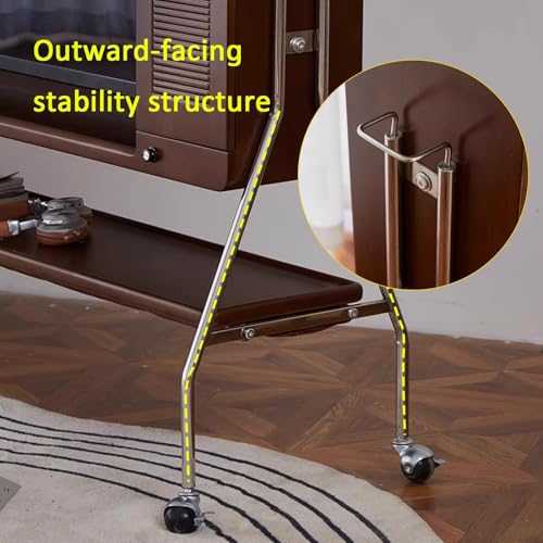 Soporte móvil para TV con ruedas 360° color marrón miniatura 3