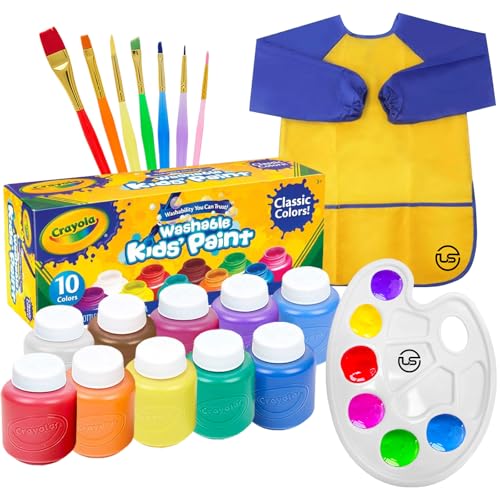 Kids Painting Set, Washable Paint for Kids 10 Colors, 7 Paintbrus...