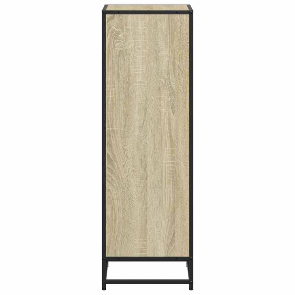 Libreria in rovere Sonoma, 40 x 35 x 107,5 cm, in legno con struttura in metallo, spazio per soggiorno, studio, cameretta dei bambini e corridoio, design moderno, superficie robusta