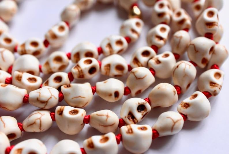 Naturalne koraliki modlitewne czaszki, 6 mm, 108 koralików mala, duchowe, koraliki medytacyjne, Reiki, Japa Mala, buddyjskie koraliki modlitewne, bransoletka do jogi, koraliki lecznicze
