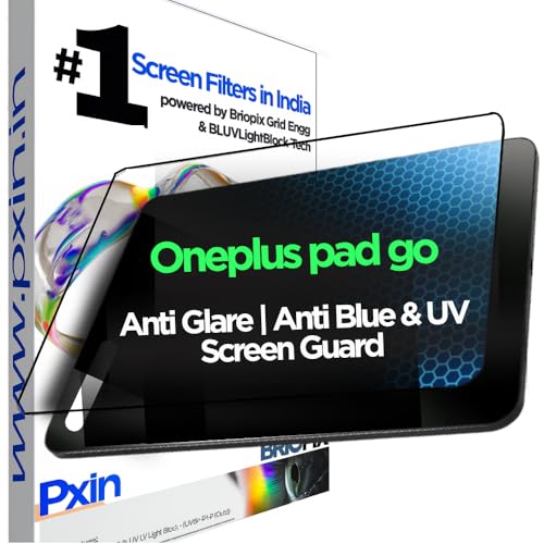Image of Pxin Tablet Anti Bluelight and Anti Glare Screen Guard compatible with Oneplus padgo | BLUV Lightblock Tech | Scratch Proof | Prevents bluelight | Eye Protection | No Dry Eyes