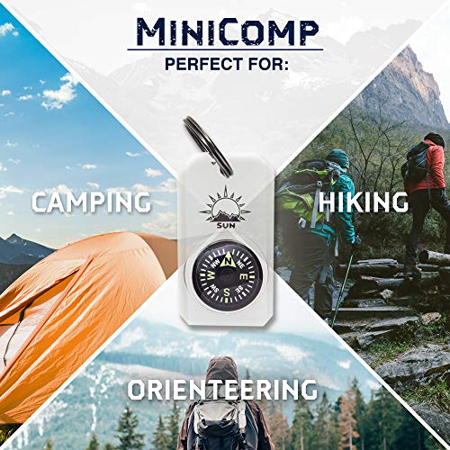 Minicomp - Zipperpull Mini Compass With Split Ring | Easy-To-Read Compass For Jacket, Parka, Or Pack #TOP2