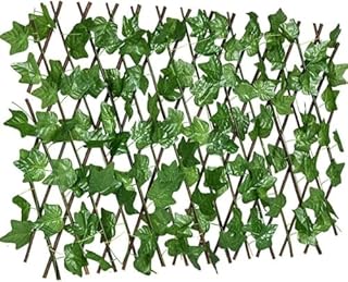 Expandable Artificial Grass Fence Green Leaves Trellis Hedge