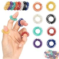 Gelapa 40pcs Fidget Ring, Stainless Steel Spiky Sensory Rings, Anxiety Relief Sensory Toys for Adults Women Men, Silent Massager Focus & Relaxation Stress Reducer
