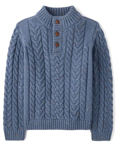 Gymboree Boys and Toddler Mock Neck Cable Knit Sweater Blue Spruce 3 Years